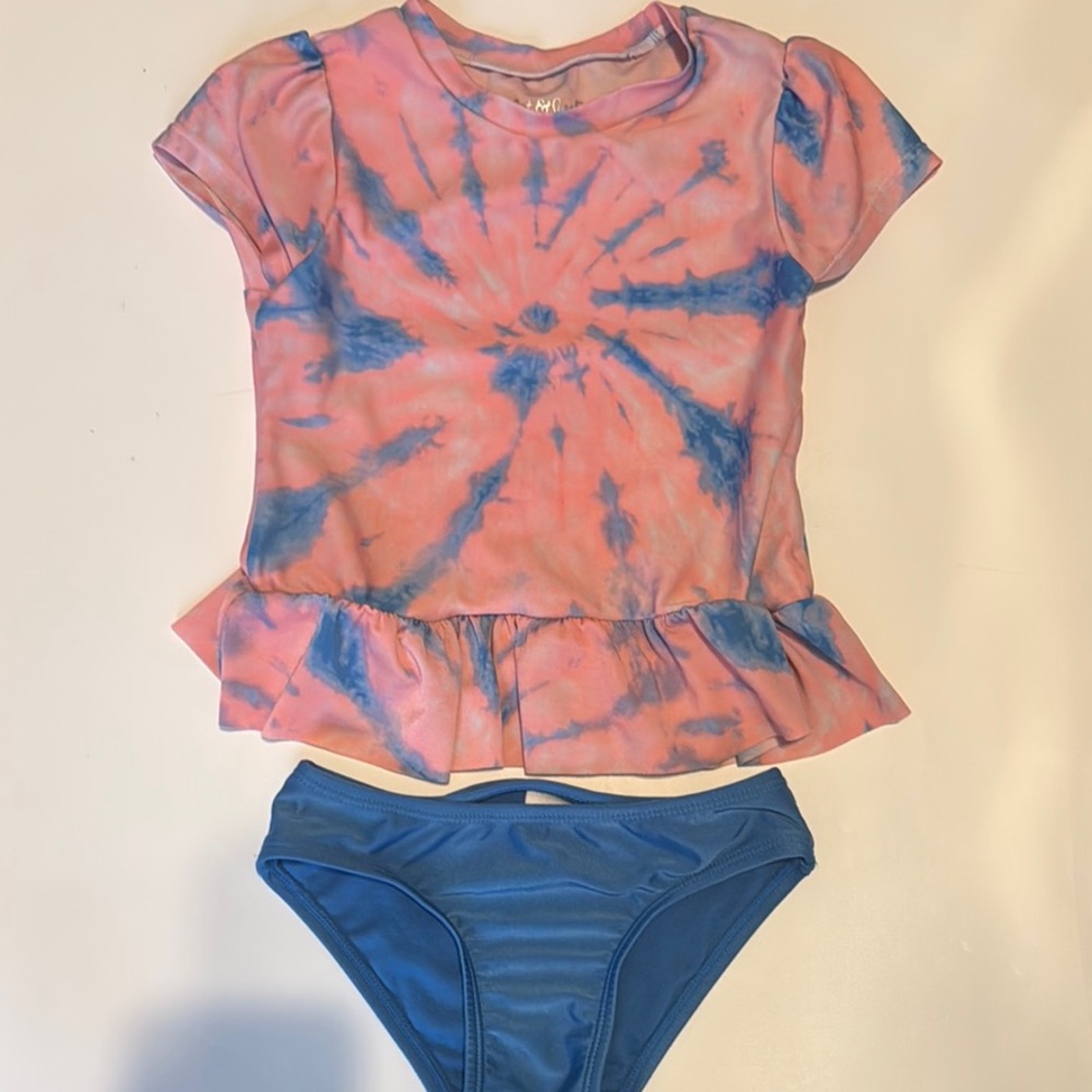 Cat & Jack Tie-Dye Swim Set - Pink and Blue